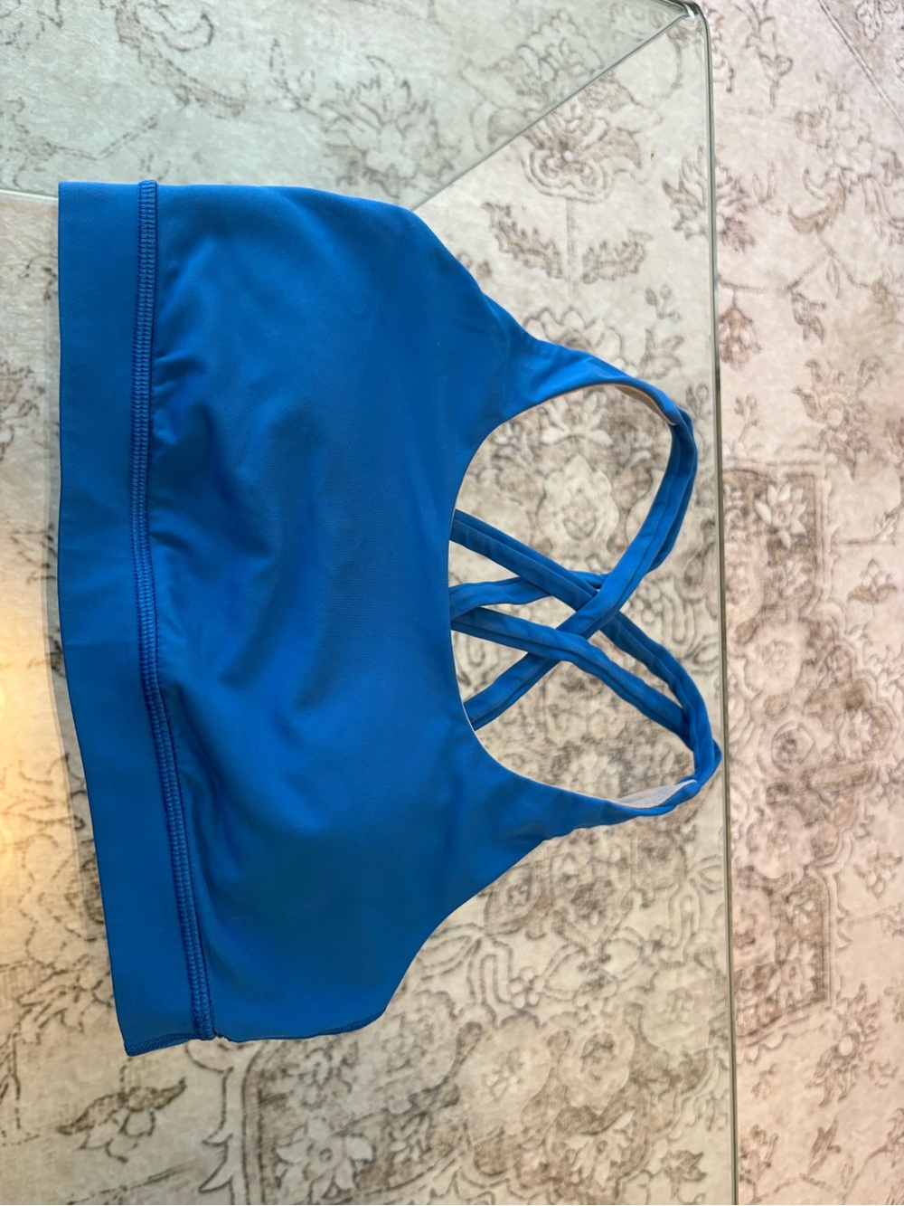 Lululemon Energy Bra Blue Size 6 Strappy Back Medium Support Sports Bra - Picture 2 of 5